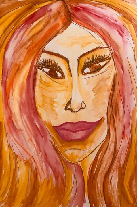 Pintura intitulada "Failed plastic surg…" por Valeria Pogliani (V.P.), Obras de arte originais, Aquarela