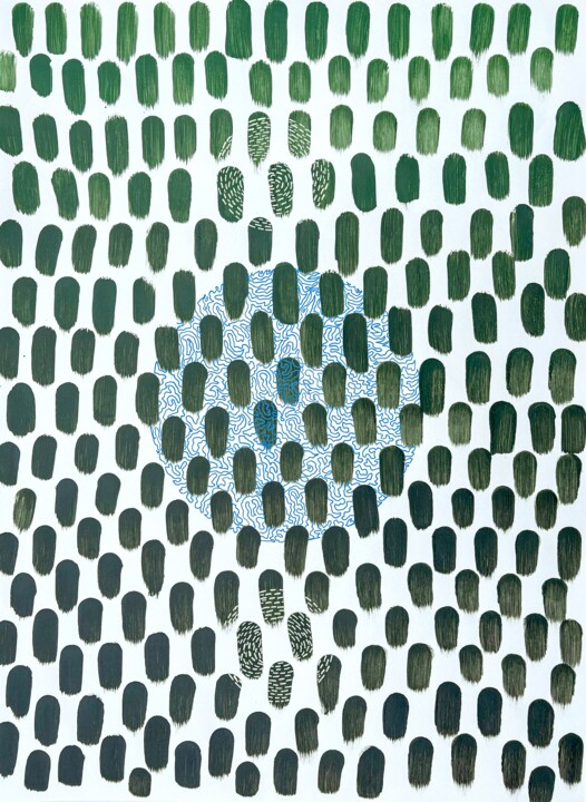 Malarstwo zatytułowany „Unfolding matrix” autorstwa Sumit Ratta, Oryginalna praca, Akryl