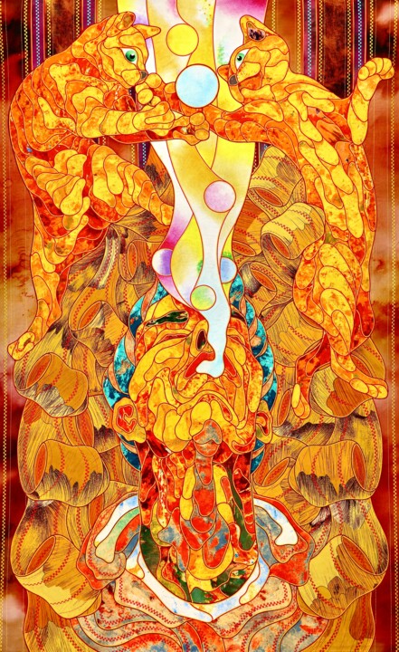 纺织艺术 标题为“Fun” 由Kostyantin Malginov, 原创艺术品, 挂毯