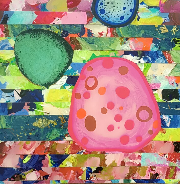 Картина под названием "Abstraction mini mi…" - Анна Богданова, Подлинное произведение искусства, Коллажи