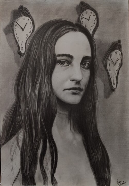 Desenho intitulada "Scandisci il tempo" por Laura Muolo, Obras de arte originais, Grafite