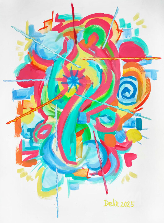 Painting titled "“Boniface”" by Elena Nikolic, Original Artwork, Tempera Mounted on Cardboard