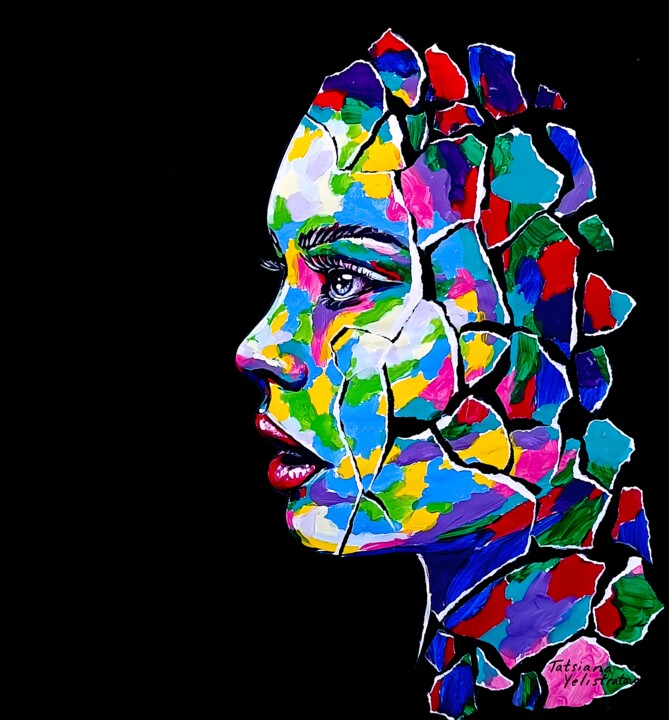 Painting titled "Reassembled Light." by Tatsiana Yelistratava, Original Artwork, Acrylic