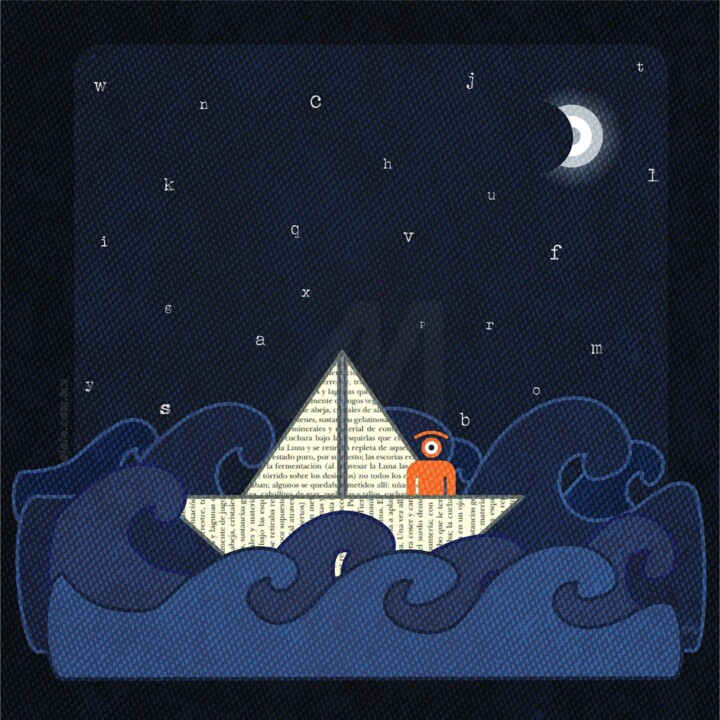 "na-ve-gar en letras…" başlıklı Dijital Sanat Ojolo tarafından, Orijinal sanat, Dijital Resim