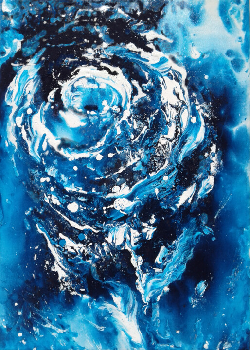 Painting titled "РОЗА СИРИУС ✨ Энерг…" by Antara Terrael, Original Artwork, Acrylic Mounted on Wood Stretcher frame