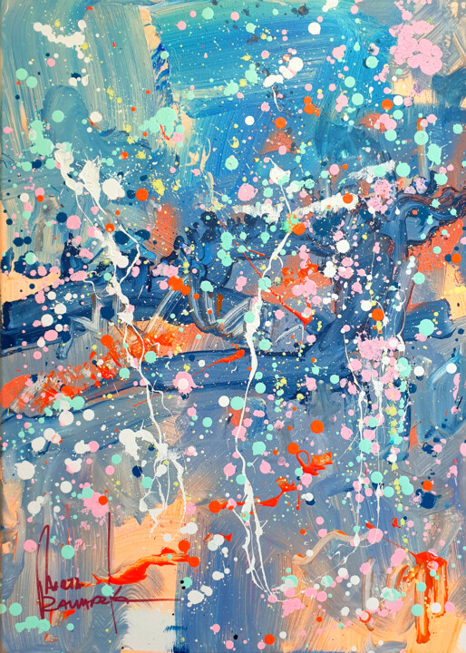 Malarstwo zatytułowany „Storm” autorstwa Marta Zawadzka, Oryginalna praca, Akryl Zamontowany na Drewniana rama noszy