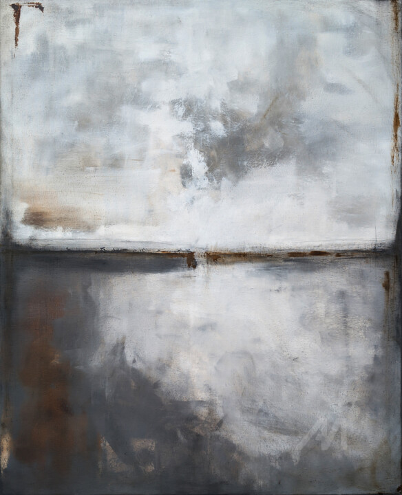 Malarstwo zatytułowany „Grafit i umbra I” autorstwa Maja Gajewska, Oryginalna praca, Olej Zamontowany na Drewniana rama noszy