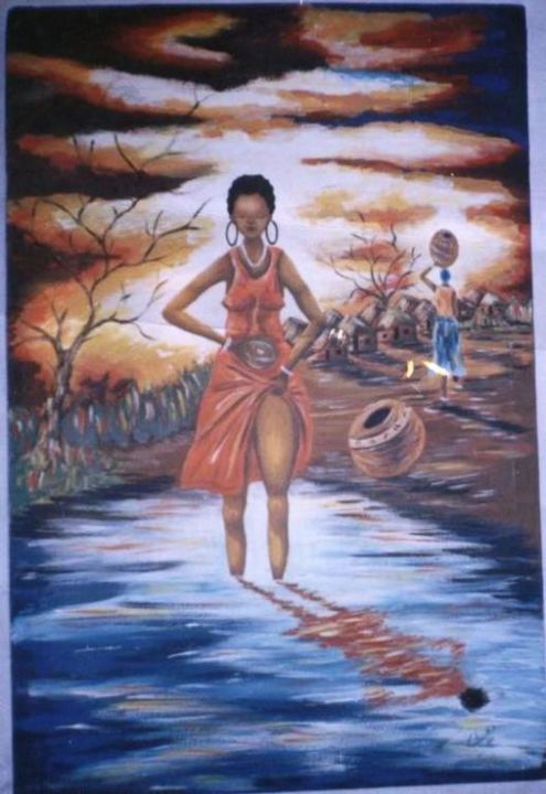 Painting titled "fertility" by Emmanuel Cherkoh, Original Artwork