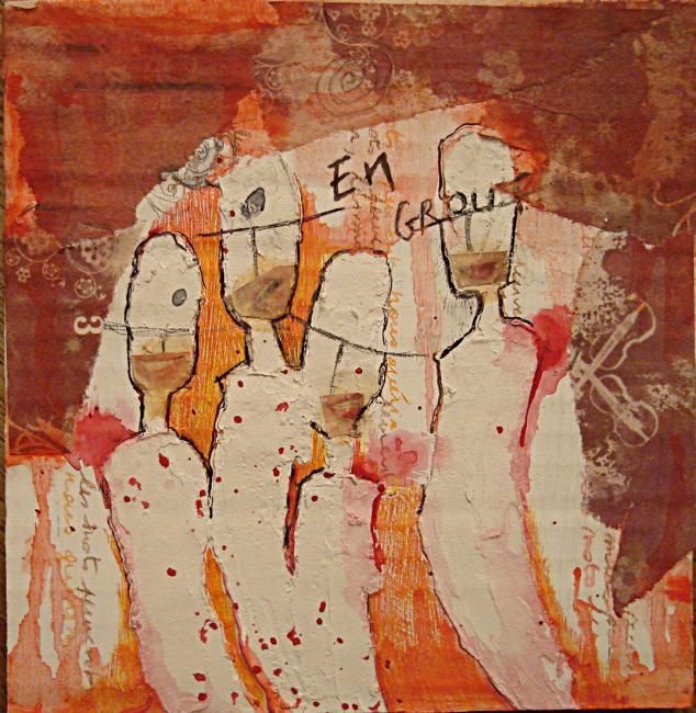 「en groupe」というタイトルの絵画 Human Expressionによって, オリジナルのアートワーク