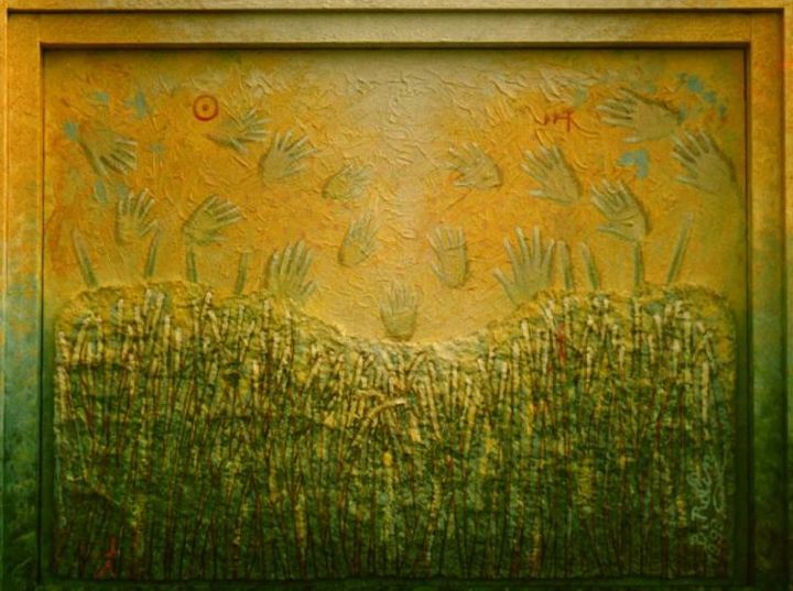 Painting titled "Empreintes millénai…" by B. Rolin, Original Artwork