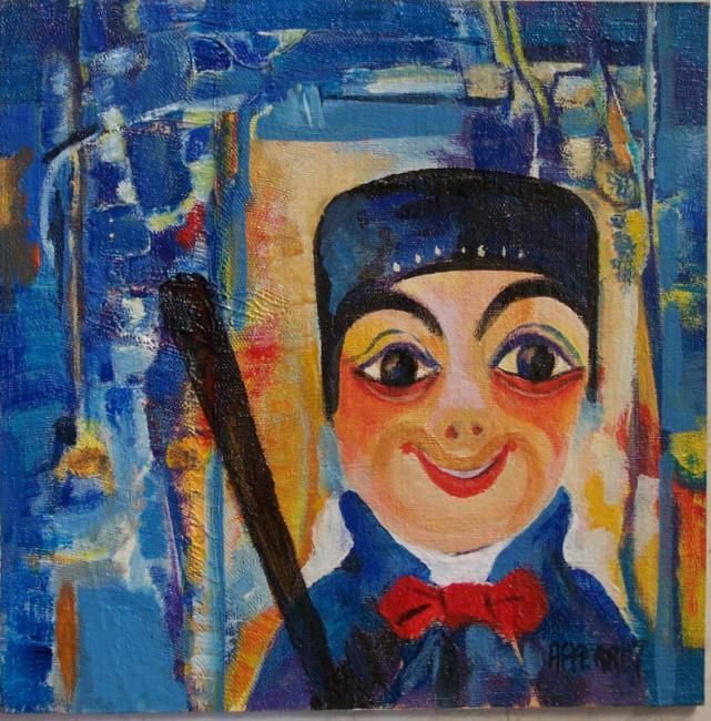 Peinture intitulée "** guignol...petit…" par Anne-Frédérique Ferret, Œuvre d'art originale, Huile