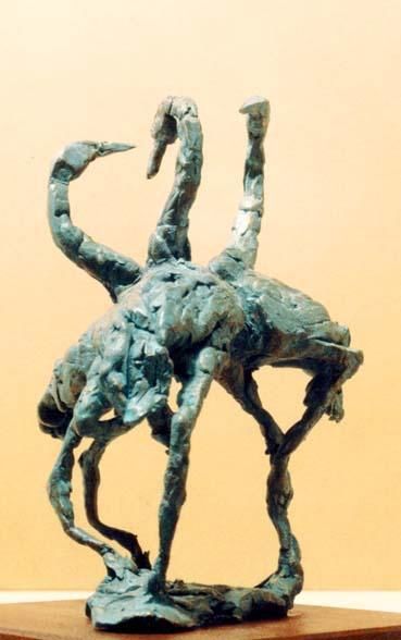 Sculpture titled "Berds" by Kuklin Oleg, Original Artwork, Casting