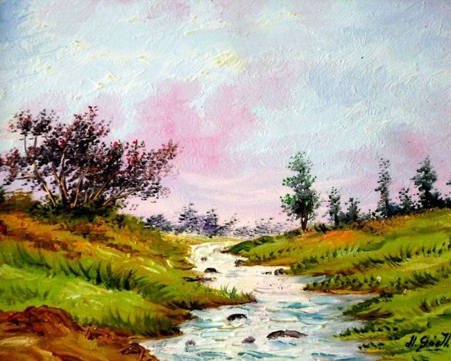Painting titled "Paisaje" by Hernán Goez, Original Artwork