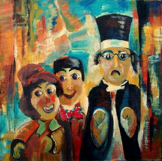 Peinture intitulée "petit juge chez Gui…" par Anne-Frédérique Ferret, Œuvre d'art originale, Huile