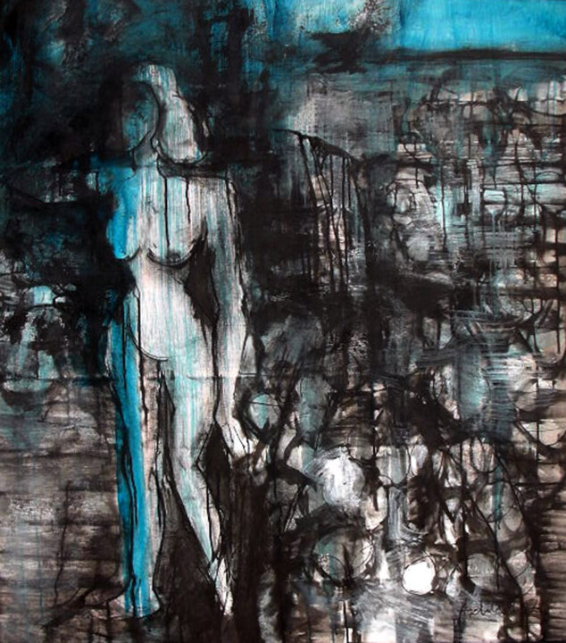 Painting titled "Journey in Process" by Aditya Dev, Original Artwork, Acrylic