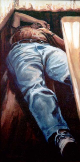 Pittura intitolato "Distensione vertica…" da Luisa Valenzano, Opera d'arte originale
