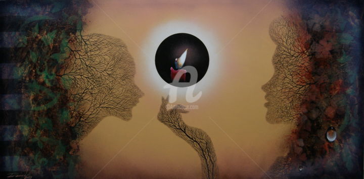 Painting titled ""ECLIPSE TOTAL"" by Ramce, Original Artwork, Acrylic