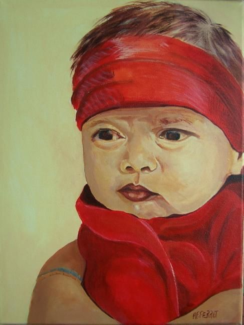 Peinture intitulée "... oooh! Lenny!" par Anne-Frédérique Ferret, Œuvre d'art originale