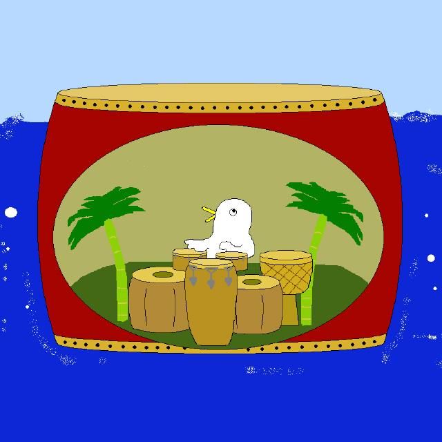 Drawing titled "Druming in the Drum" by Kai-Yu Sun, Original Artwork