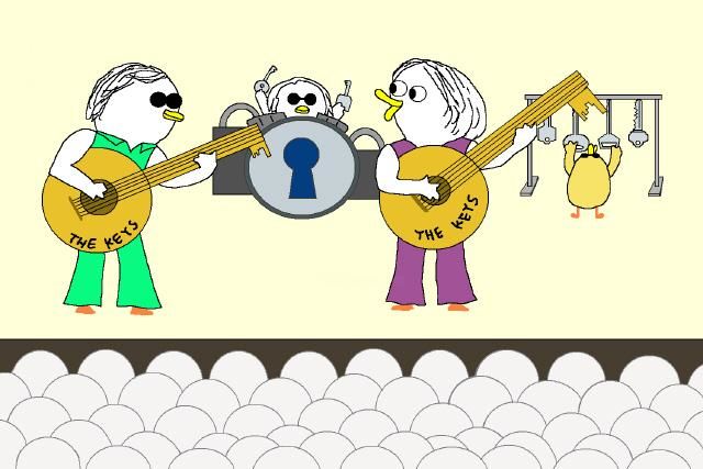Drawing titled "The KEYS in Concert" by Kai-Yu Sun, Original Artwork