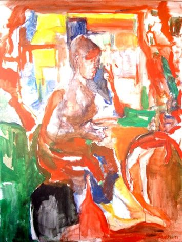 Peinture intitulée "Lutgarde au Crépusc…" par Jacques Muller, Œuvre d'art originale
