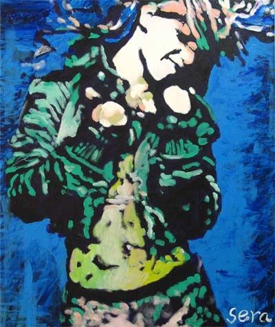 Schilderij getiteld "Cowboy" door Sera Liang, Origineel Kunstwerk