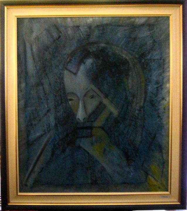 Painting titled "autoportrait" by Markosa, Original Artwork