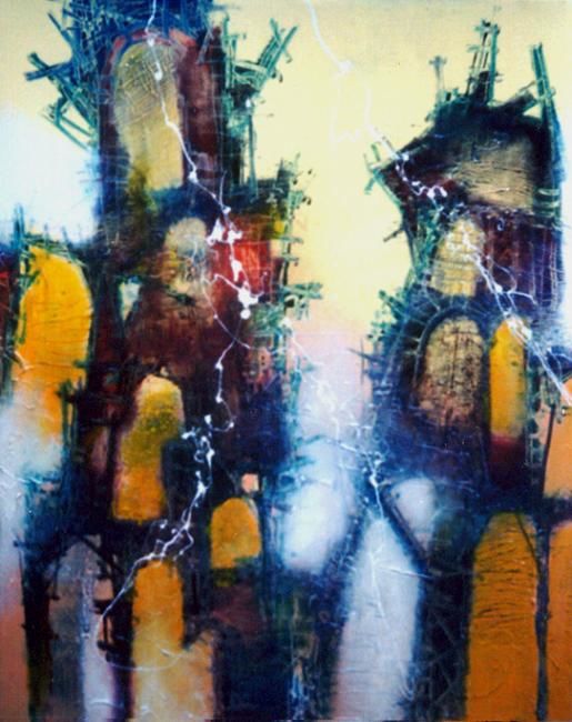 绘画 标题为“Relatos de una Aleg…” 由Jorge Luis Santiesteban Uliver, 原创艺术品, 油
