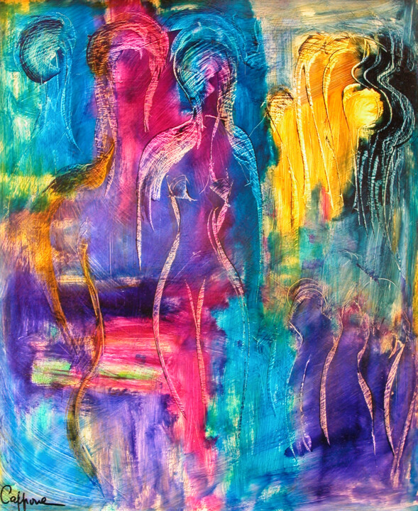 Peinture intitulée "Omniprésent - Omnip…" par Cappone, Œuvre d'art originale, Huile