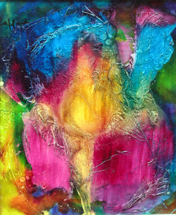 Schilderij getiteld "Apparition" door Cappone, Origineel Kunstwerk, Olie Gemonteerd op Frame voor houten brancard