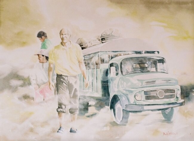 Peinture intitulée "tuléar" par Martial Bidard, Œuvre d'art originale, Aquarelle
