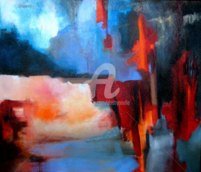 Peinture intitulée "le demon de l'autre" par Noëlle Dauby, Œuvre d'art originale