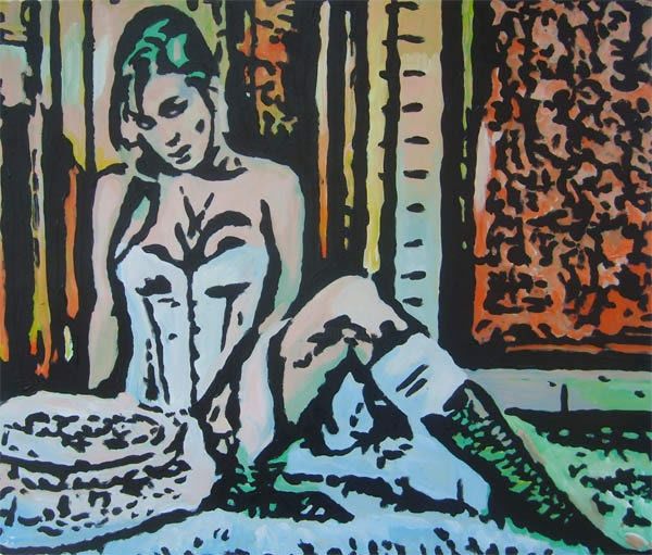 Schilderij getiteld "Pop Musique Femme N…" door Sera Liang, Origineel Kunstwerk