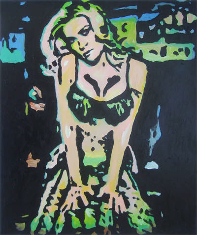 Schilderij getiteld "Pop Musique Femme N…" door Sera Liang, Origineel Kunstwerk