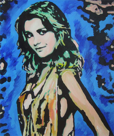 Schilderij getiteld "Pop Musique Femme N…" door Sera Liang, Origineel Kunstwerk