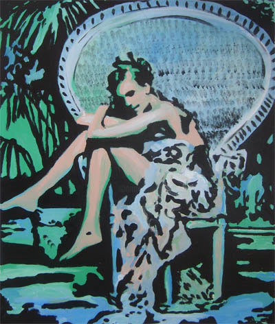 Schilderij getiteld "Pop Musique Femme N…" door Sera Liang, Origineel Kunstwerk
