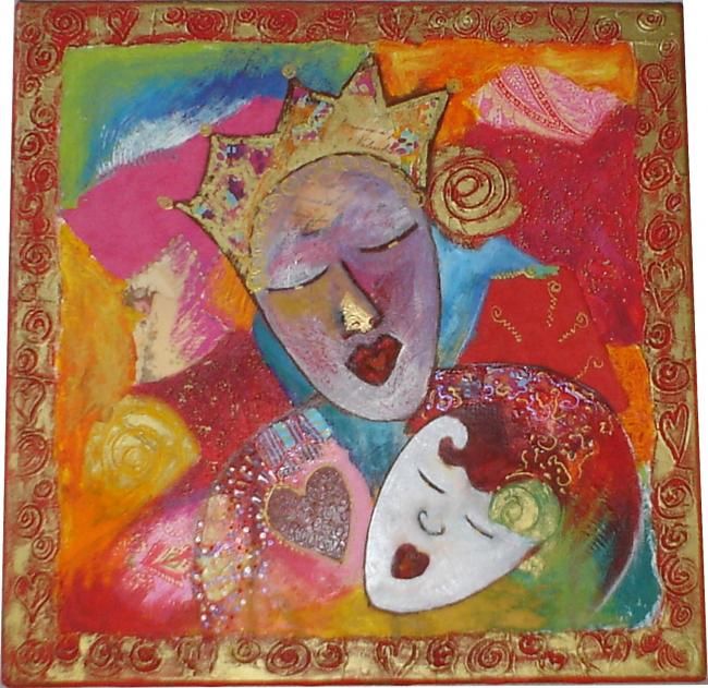 la femme et l'enfant 绘画, 15.8x15.8 in