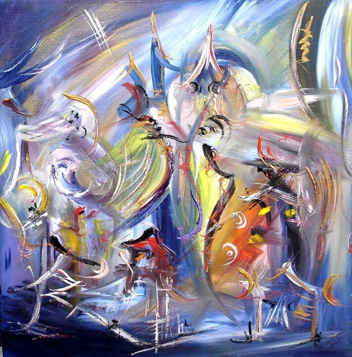 Peinture intitulée "Tragediante" par Muriel Cayet, Œuvre d'art originale