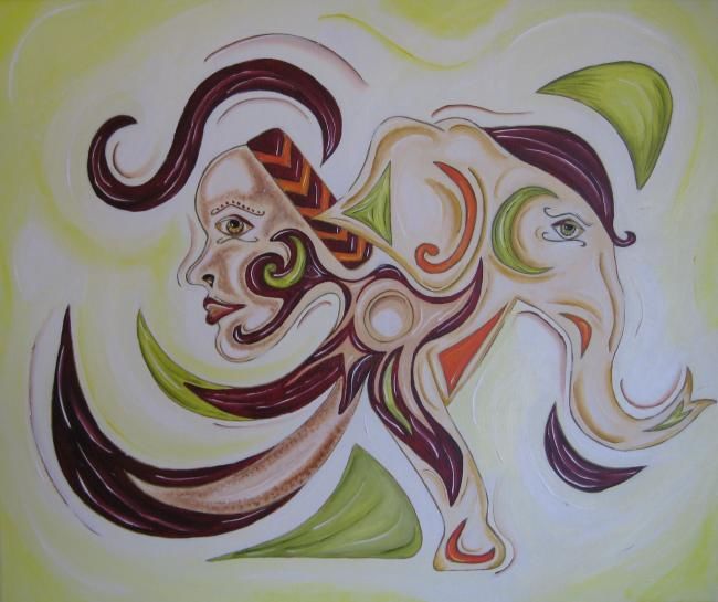 Painting titled "Un air d'Afrique" by Cathy Doutault, Original Artwork
