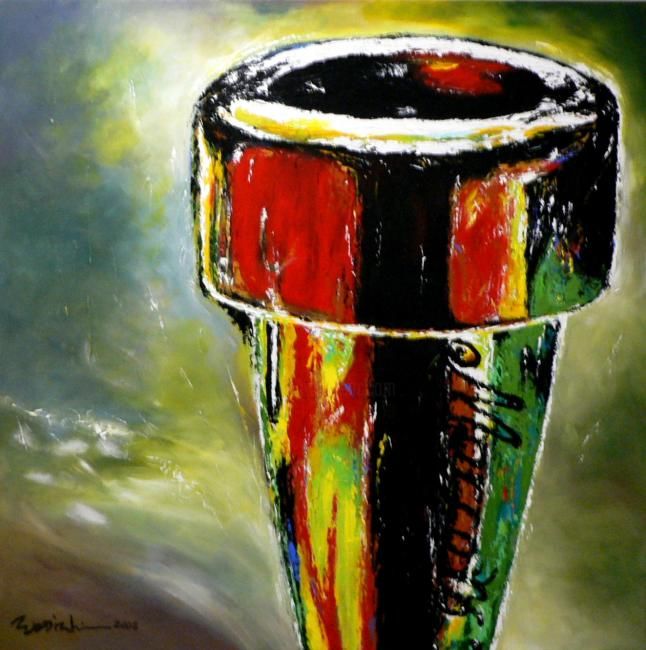 Schilderij getiteld "The Mouthpiece" door Eddie Lim, Origineel Kunstwerk