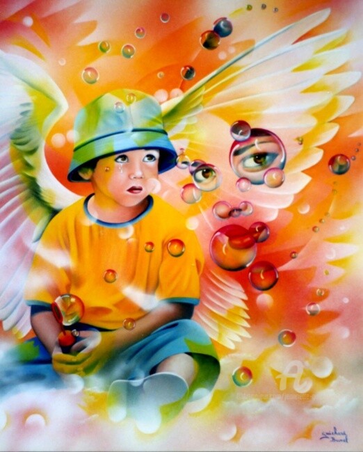 Peinture intitulée "chagrin d'amour" par Jeannette Guichard-Bunel, Œuvre d'art originale, Huile