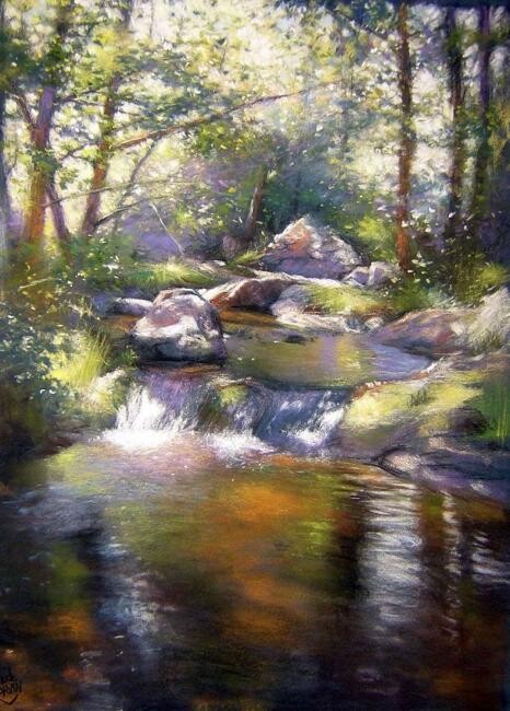 Pintura titulada "LA MELODIE DE LA RI…" por Claude Carvin, Obra de arte original