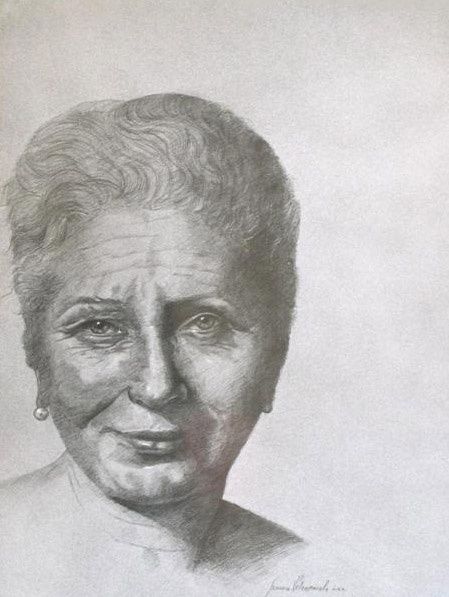 Drawing titled "Annamaria Comboni" by Franco Petrosemolo, Original Artwork