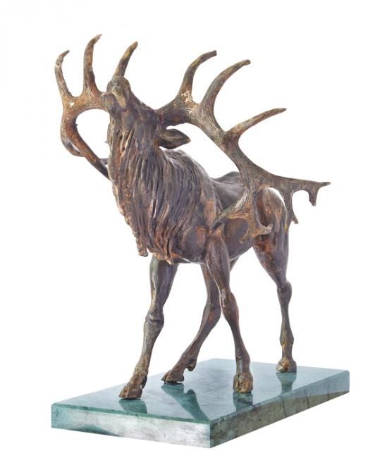 Sculpture titled "YELLING DEER" by Lybomir Lazarov, Original Artwork, Metals