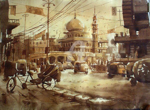 Painting titled "Hyderabad05" by Kishore Singh, Original Artwork