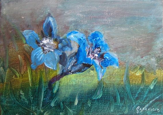 Peinture intitulée "Fleurs" par Geneviève, Œuvre d'art originale