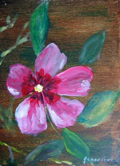 Peinture intitulée "Fleur" par Geneviève, Œuvre d'art originale