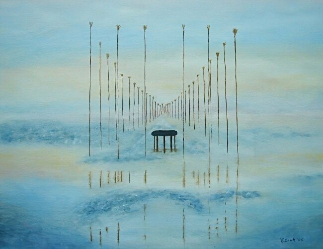 Peinture intitulée "La mer de Waden" par Elisa Cook Benbassat Bassat, Œuvre d'art originale, Huile