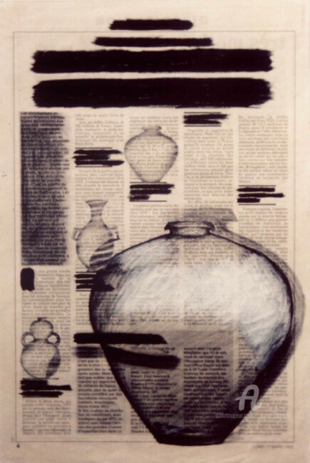Jarres noires 图画, 14.2x9.5 in