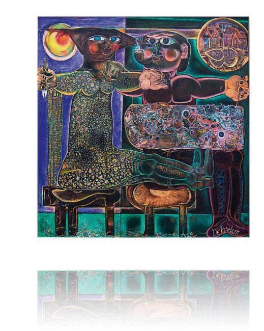 Peinture intitulée "Stad oostende" par Etienne De Backer, Œuvre d'art originale